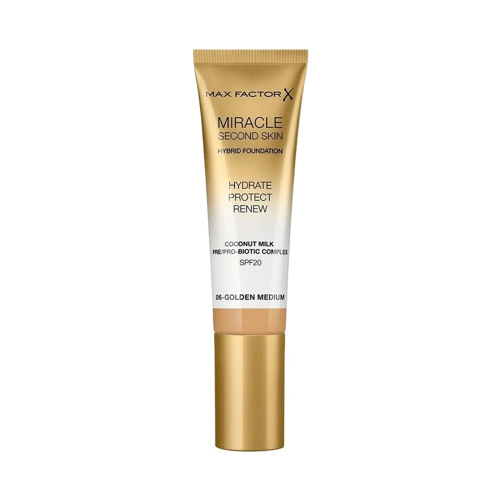 BASE MAX FACTOR MIRACLE TOUCH SECOND SKIN SPF20 06 GOLDEN MEDIUM 30 ML